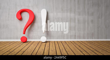 3D rendering concrete symbol - Exclamation mark. 3D render Illustration ...