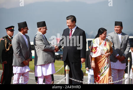 Concluding two-day state visit to Nepal, Chinese President Xi returns home Stock Photo