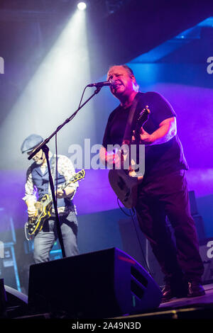 Turin Italy. 12 October 2019. The American alternative rock band PIXIES performs live on stage at OGR Officine Grandi Riparazioni during the 'European Tour 2019'. Stock Photo