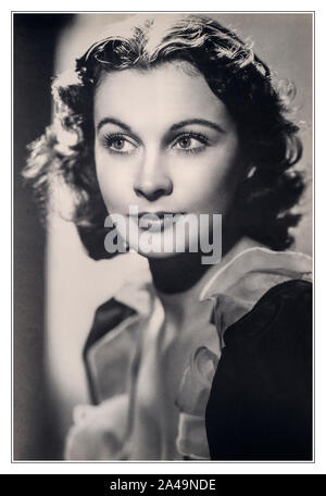 1930's Vivien Leigh studio promotional portrait as Serena Blandish British Film Actress. She won two Academy Awards for Best Actress, for her definitive performances as Scarlett O'Hara in Gone with the Wind and Blanche DuBois in the film version of A Streetcar Named Desire, a role she had also played on stage in London's West End in 1949 British leading lady married to Laurence Olivier Stock Photo