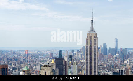 Empire state building as seen from Rockefeller center Stock Photo