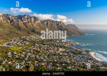 Camps Bay with the 12 apostles in the background, Capetown, RSA, South ...