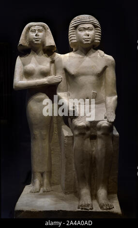 Egyptian statue sculpture of couple, 2350-2200 BC, 6th dynasty ...