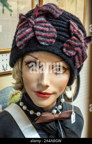 knitted hat on mannequin head Stock Photo