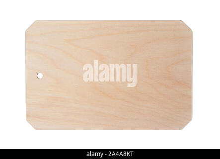 Wooden cutting kitchen Board, isolated on white background Stock Photo