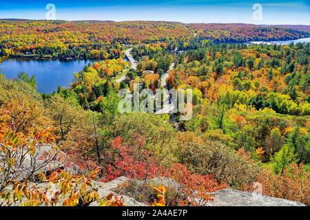 Dorset, Ontario, Canada, North America, autumn colors as seen from the Fire tower. Stock Photo