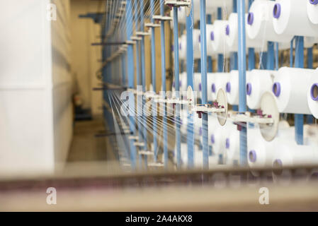 Fabric weaving and coating machinery Stock Photo