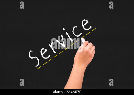 service written on a chalkboard Stock Photo