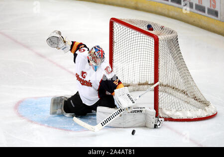 Guildford Phoenix goaltender Petr Cech in action during the NIHL2 match at Guildford Spectrum Leisure Complex, Guildford. Stock Photo