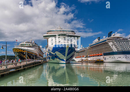 ANTIGUA, WEST INDIES - November 30, 2017: Princess Cruises is a cruise line owned by Carnival Corporation and is incorporated in Bermuda and headquart Stock Photo