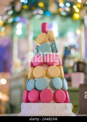 Christmas macaron tower Stock Photo