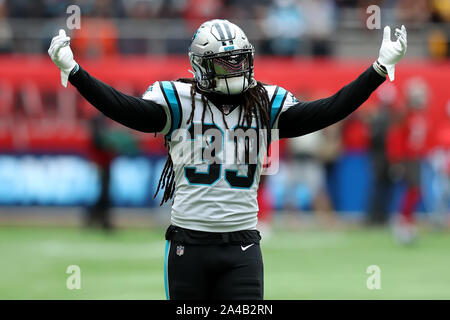 Carolina Panther Tre Boston (33) heads to practice. The Carolina