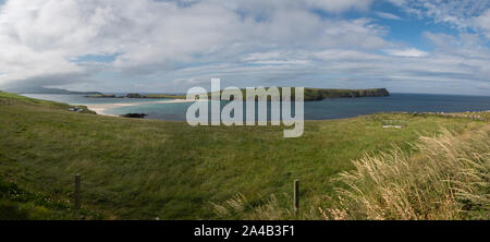 St Ninian's isle with sandy tombolo, Mainland, Shetland, Scotland Stock Photo