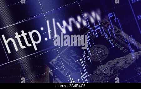 financial stock market graph on money abstract background Stock Photo