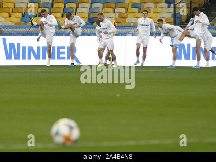 Kiev, Ukraine. 13th Oct, 2019. Players of Ukrainian national team attend a trainning session at the Olimpiyskiy stadium in Kiev, Ukraine, 13 October 2019. Portugal will faces Ukraine in the UEFA Euro 2020 Qualifier Group B football match on 14 October. Credit: Serg Glovny/ZUMA Wire/Alamy Live News Stock Photo