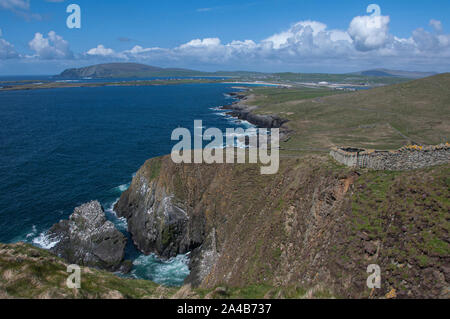 View from Sumburgh Head, looking north towards the airport, Sumburgh, Shetland, Scotland Stock Photo