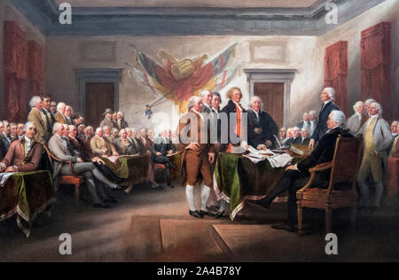 The Declaration of Independence, July 4, 1776 by John Trumbull, oil on canvas, 1786-1820 Stock Photo