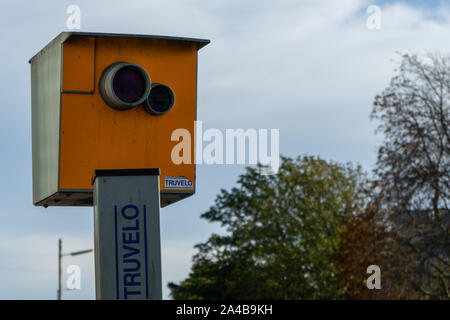 An English speed camera on a pole Stock Photo