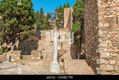 Entrance to Moorish fortress Alcazaba, in old town of Malaga. Andalusia, Spain Stock Photo