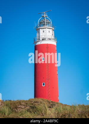 View of the Eierland Lighthouse next to the dunes of Texel in The Netherlands. Stock Photo