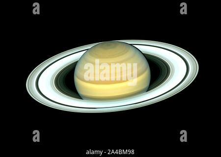 Saturn, planet, on a dark background. With rings. Elements of this image were furnished by NASA. Stock Photo