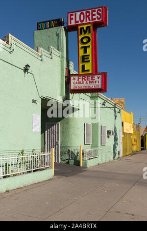 The Flores Motel in the Florence-Graham section of South Central Los Angeles, California Stock Photo