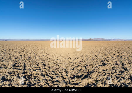 Mud flats at Soda dry lake in the Mojave desert near Baker, California. Stock Photo