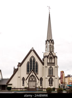 The Gothic First Presbyterian Church, built in 1874 in Napa, California Stock Photo