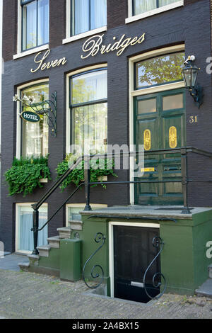 Seven Bridges Hotel Exterior, Amsterdam, Netherlands Stock Photo
