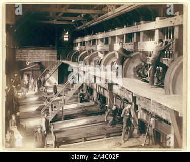 The Interior. Clean Up day at the Deadwood Terra Gold Stamp Mill, one of the Homestake Mills, Terraville, Dakota Stock Photo