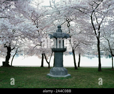 The Japanese Lantern is a stone statue in West Potomac Park, Washington, D.C Stock Photo
