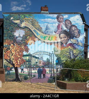 The LeDroit Park Mural on Elm St. in LeDroit Park, a neighborhood in NW, Washington, D.C Stock Photo