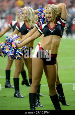 Glendale, United States. 13th Oct, 2019. Arizona Cardinals' cheerleaders perform during the Cardinals game against the Atlanta Falcons at State Farm Stadium in Glendale, Arizona on Sunday, October 13, 2019. The Cardinals defeated the Falcons 34-33. Photo by Art Foxall/UPI Credit: UPI/Alamy Live News Stock Photo