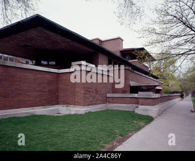 The Robie House, considered one of Frank Lloyd Wright's most important works, Chicago, Illinois Stock Photo