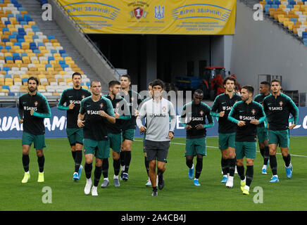 Kiev, Ukraine. 13th Oct, 2019. Portugal national team players attend a training session at the Olimpiyskiy stadium in Kiev.Portugal and Ukrainian national teams face in the UEFA Euro 2020 qualifier football match on 14 October 2019. Credit: SOPA Images Limited/Alamy Live News Stock Photo