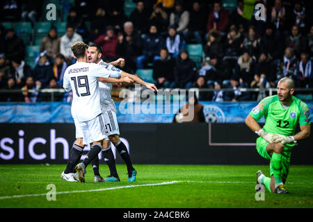 Tallinn, Estonia. 13th Oct, 2019. Iilkay Gündogan (21) of Germany celebrates during the Euro 2020 qualifiers game between Estonia and Germany at A. le Coq Arena.(Final score: Estonia 0-3 Germany) Credit: SOPA Images Limited/Alamy Live News Stock Photo