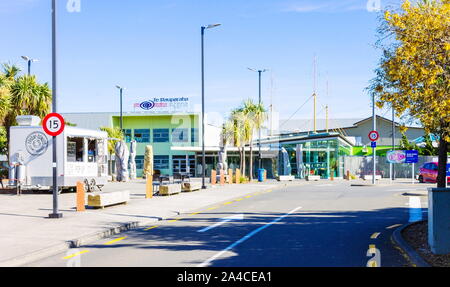 Porirua, New Zealand - September 17th, 2019: Exterior view of Te Rauparaha Arena, a multi-purpose indoor sports and entertainment centre with pools, f Stock Photo