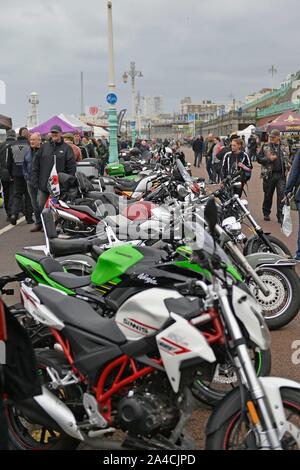 Brightona 2019 annual heart charity motorcycle event on Madeira Drive, Brighton. Picture Terry Applin Stock Photo