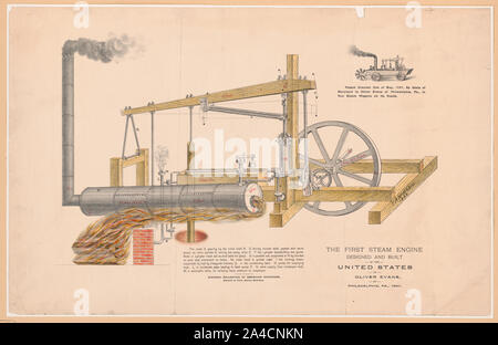 The first steam engine designed and built in the United States, by