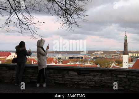 Tallinn, Estonia. 13th Oct, 2019. People view autumn scenery in Tallinn, Estonia, Oct. 13, 2019. Credit: Guo Chunju/Xinhua/Alamy Live News Stock Photo