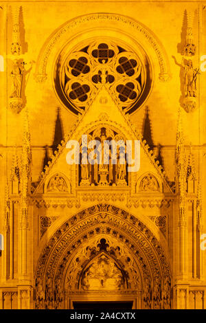 Detailed portal on the cathedral in town Zagreb, Croatia Stock Photo