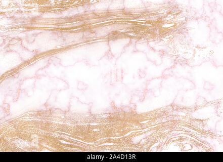 Shiny gold marble texture background. Ebru ink background. Marbleized paper. Digital marbling illustration Stock Photo