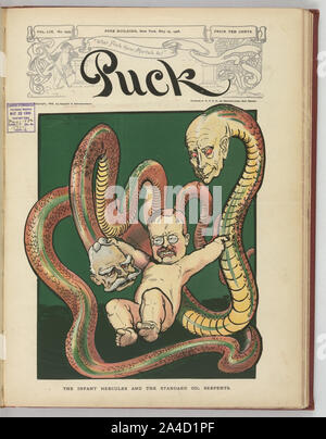 The infant Hercules and the Standard Oil serpents / Frank A. Nankivell 1906. Stock Photo