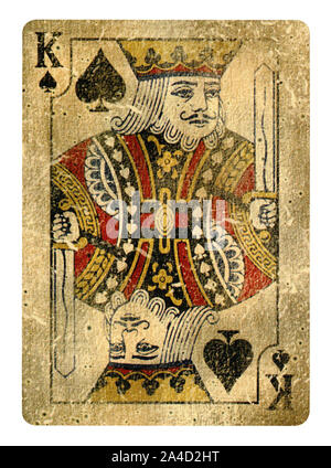 King of Spades playing card - isolated on white Stock Photo