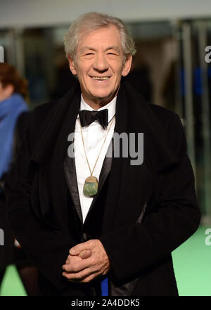 Photo Must Be Credited ©Karwai Tang/Alpha Press 076775 12/12/12 Sir Ian McKellen at the Royal Film Performance 2012 The Hobbit An Unexpected Journey Movie Premiere held at the Odeon in Leicester Square, London Stock Photo