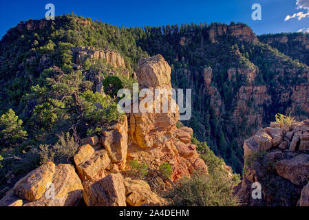 Captain's Rock, South Rim, Grand Canyon, Arizona, United States Stock Photo