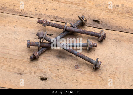 Old rusty bolts Stock Photo