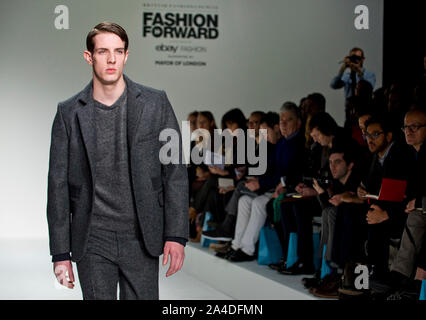 Photo Must Be Credited ©Jeff Spicer/Alpha Press 076791 07/01/13 Model on the catwalk at the Lou Dalton Fashion Show part of London Collections Men January 2013 Stock Photo