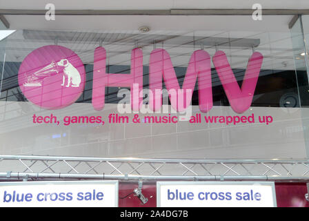 Photo Must Be Credited ©Alpha Press 066465 15/01/13 A HMV Store in Islington, North London on the day it has been announced it is to appoint an administrator, making it the latest casualty on the High Street and putting about 4,350 jobs at risk. Deloitte will keep HMV's 239 stores in the UK and the Republic of Ireland open while it assesses the prospects for the business and seeks potential buyers. The retailer, whose first store was opened in London's Oxford Street in 1921, has faced intense competition from online retailers, digital downloads and supermarkets in recent years. The company's t Stock Photo