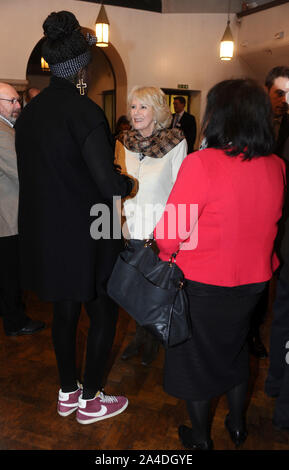 Photo Must Be Credited ©Kate Green/Alpha Press 076831 24/01/2013 Camilla Duchess of Cornwall Parker Bowles during a visit to St Anselm's Church, and to learn about the community charity project Pathways at Kennington Cross in London Stock Photo